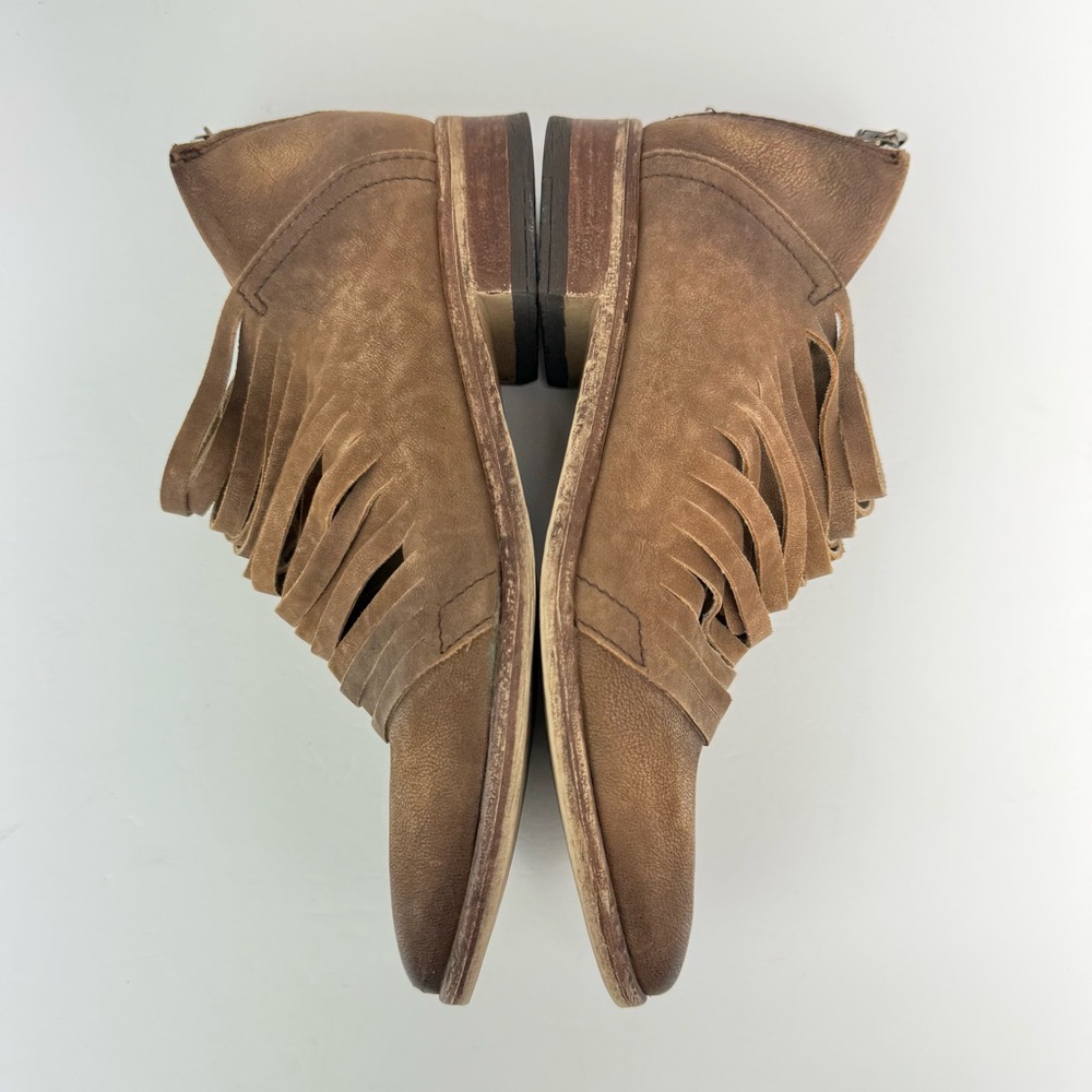 Free People size 37/7 Women’s Lost Valley Tan Leather Strappy Ankle Boots - Picture 7 of 11